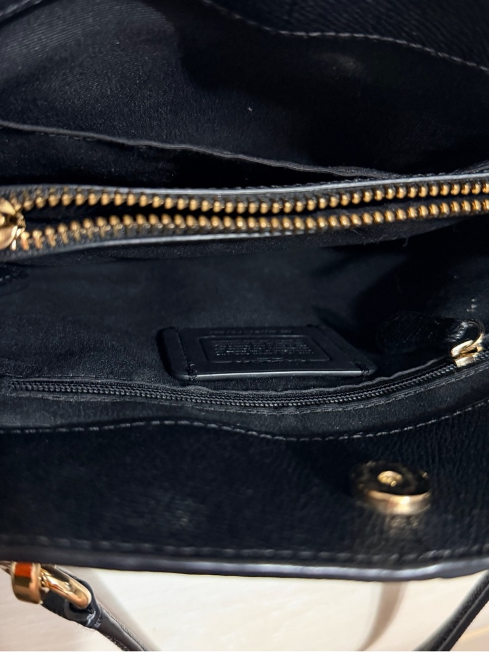 Coach Black Leather Satchel with Gold-Tone Accents - Picture 4 of 7